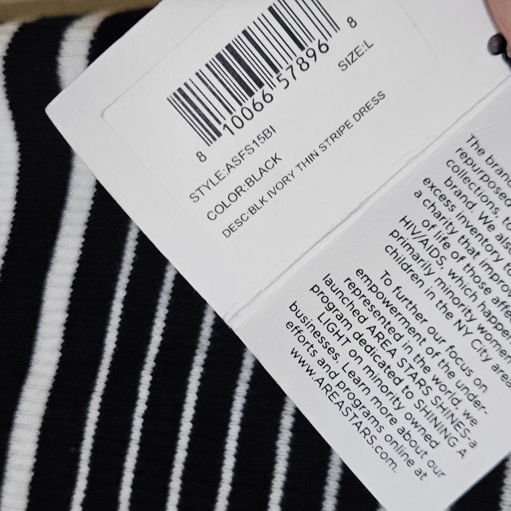 Area Stars Striped Black and White Sweater Dress - Picture 3 of 9